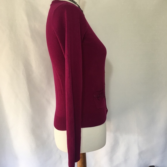 Hot Pink Petite Sz 10 Small Long Sleeve Cardigan - Picture 6 of 8